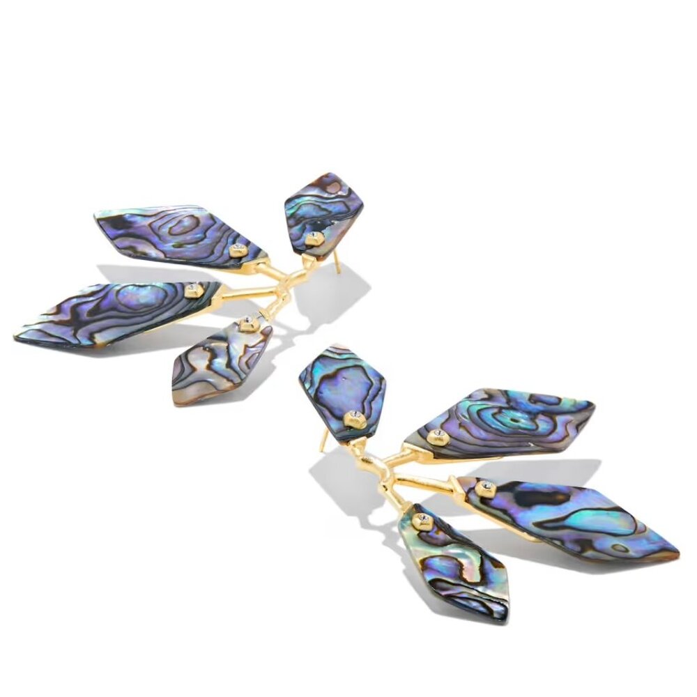 Abalone Shell Statement Earrings - Picture 4 of 5